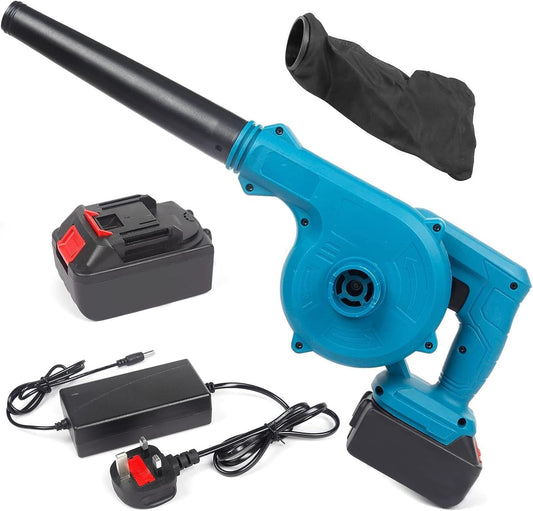 Ponicozy Leaf Blower, Cordless Leaf Blower with 2 Battery & Charger, 2-in-1 Electric Leaf Blower & Vacuum