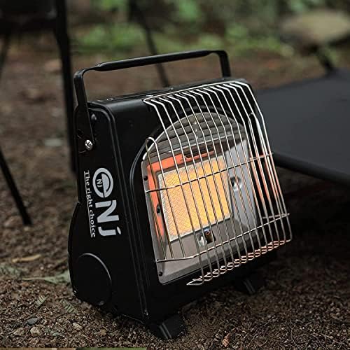 Camping Gas Heater Portable Stove - Compact 2in1 Butane Gas Cooker and Heater Outdoor use Auto Ignition 1.7kW, Black