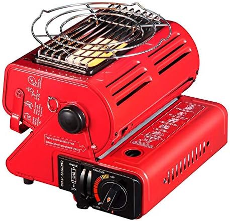 Camping Stove with Heater Butane Camping Stove with Tent Heater Portable Heater Black, Multicolor