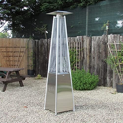 Pyramid Patio Heater Freestanding Outdoor Gas Patio Heater with Glass Tube 13KW Power Infrared Heater Suitable for Garden Restaurants Bars Villa Courtyards